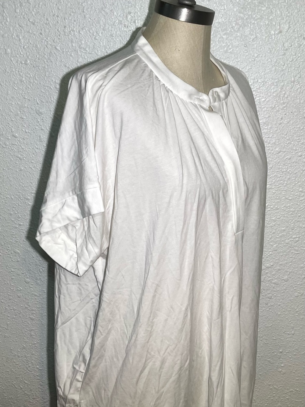Eileen fisher women’s White fine jersey band collar blouse size 2X - Picture 8 of 10